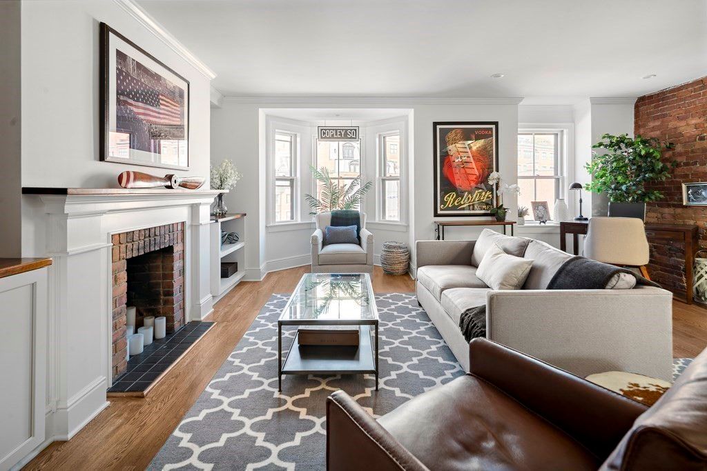 Fireplace, Interior, Living room, Stone Walls, Wood Texture Flooring