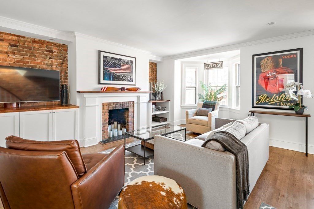 Fireplace, Interior, Living room, Stone Walls, Wood Texture Flooring