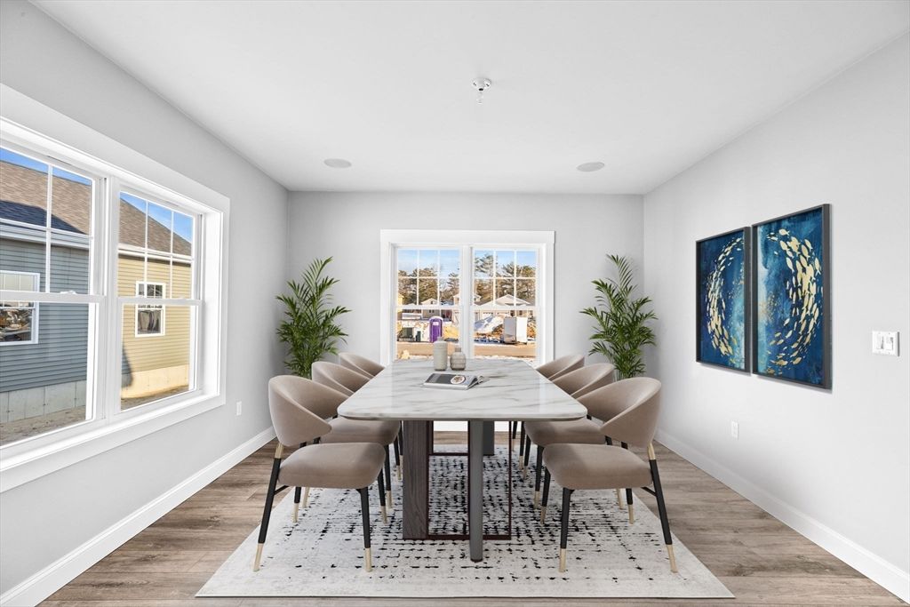 Dining room, Interior, Wood Texture Flooring