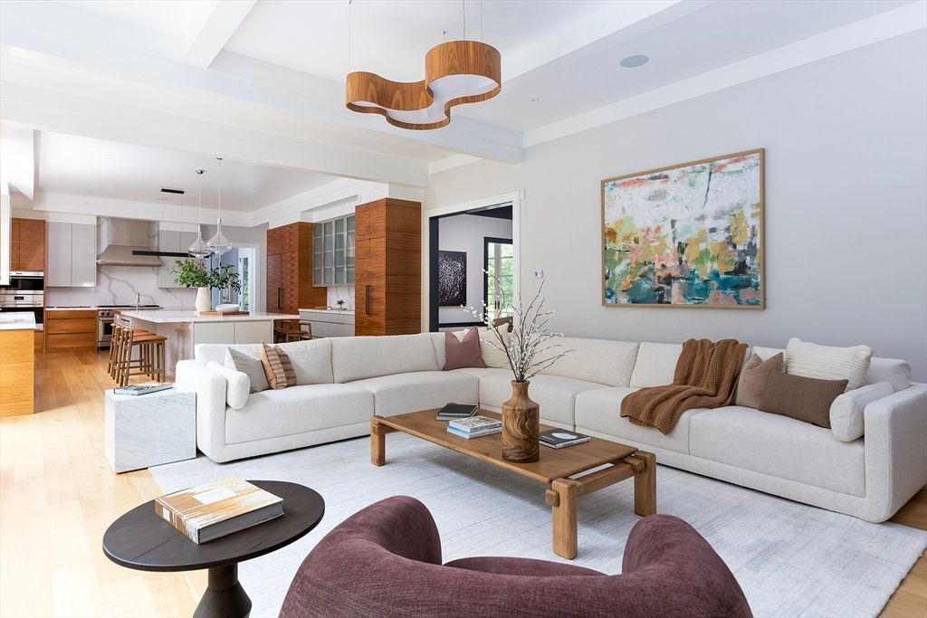 Interior, Kitchen, Living room, Pendant Lights, Recessed Lighting, Stainless Steel Appliances, Wood Texture Flooring