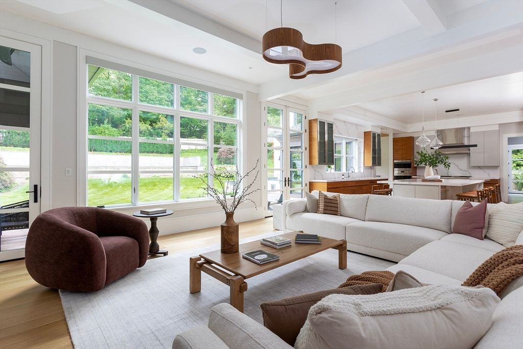 Interior, Kitchen, Living room, Pendant Lights, Recessed Lighting, Wood Texture Flooring
