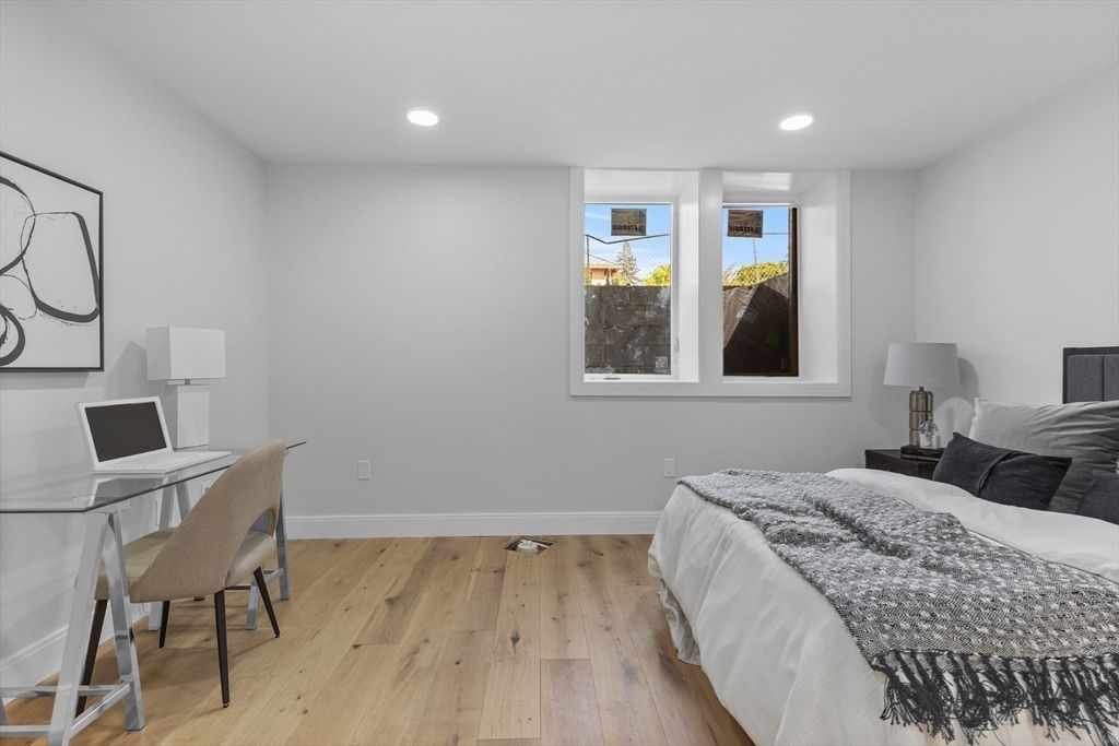 Bedroom, Home Office, Interior, Recessed Lighting, Wood Texture Flooring