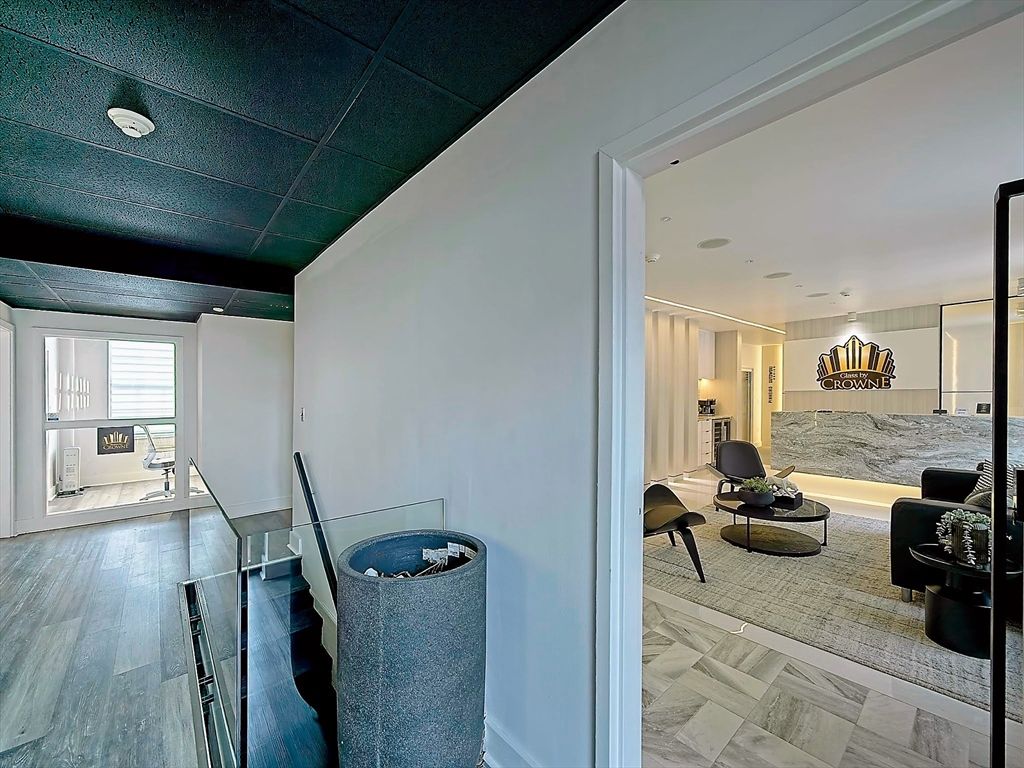 Interior, Marble, Recessed Lighting, Wood Texture Flooring