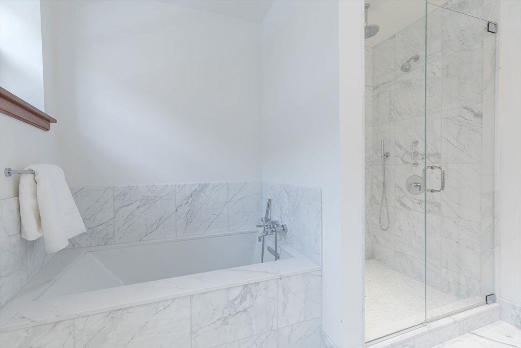 Bathroom, Glass Shower, Interior, Marble, Marble Walls
