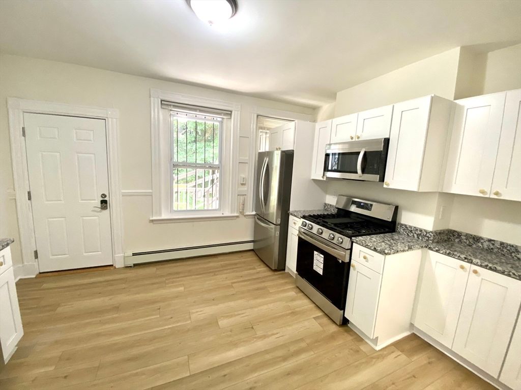 Interior, Kitchen, Stainless Steel Appliances, Wood Texture Flooring