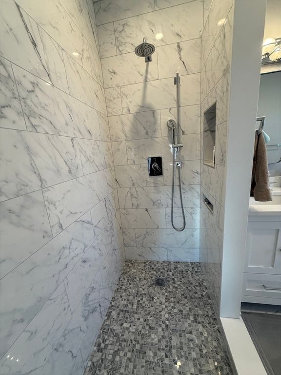 Bathroom, Glass Shower, Interior, Marble Walls