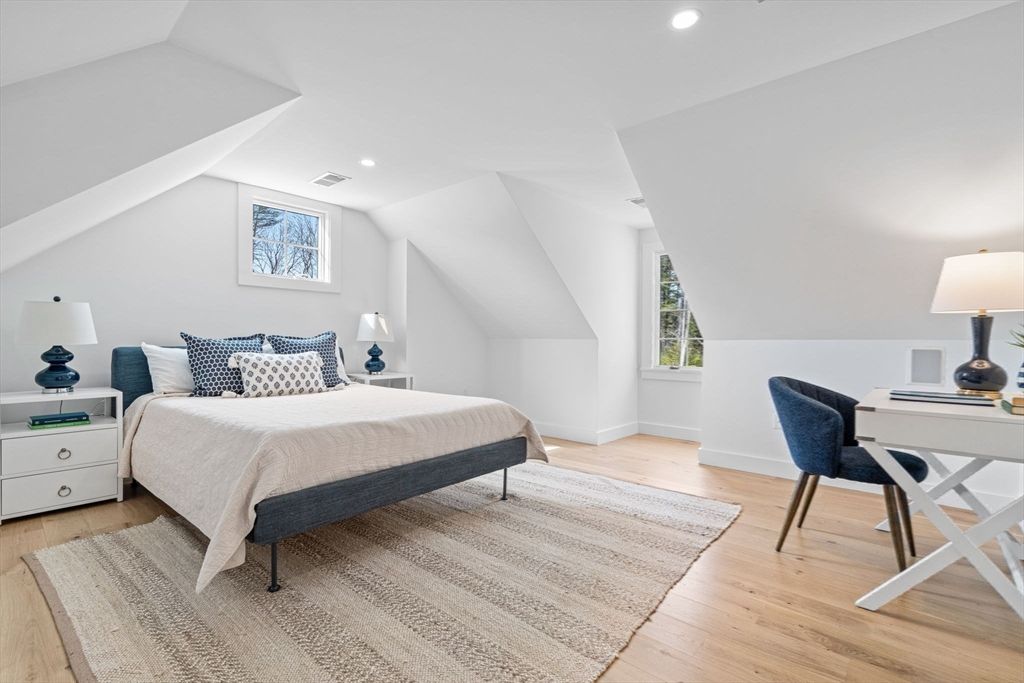 Bedroom, Home Office, Interior, Recessed Lighting, Wood Texture Flooring