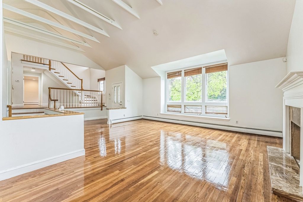 Empty room, Fireplace, Interior, Wood Texture Flooring
