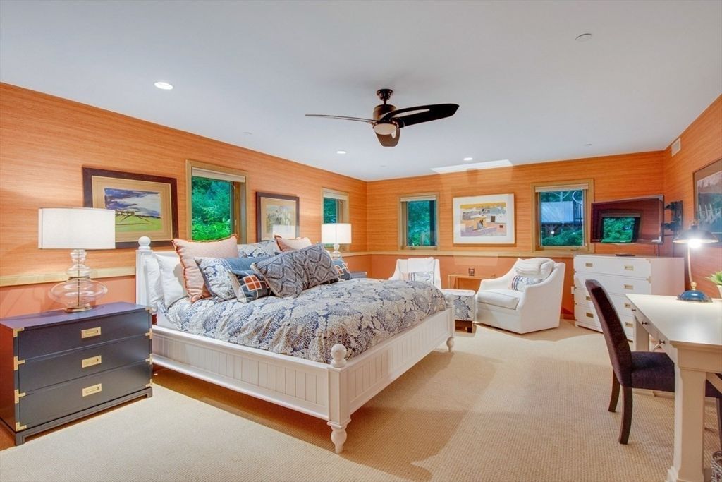 Bedroom, Home Office, Interior, Recessed Lighting, Wooden Walls