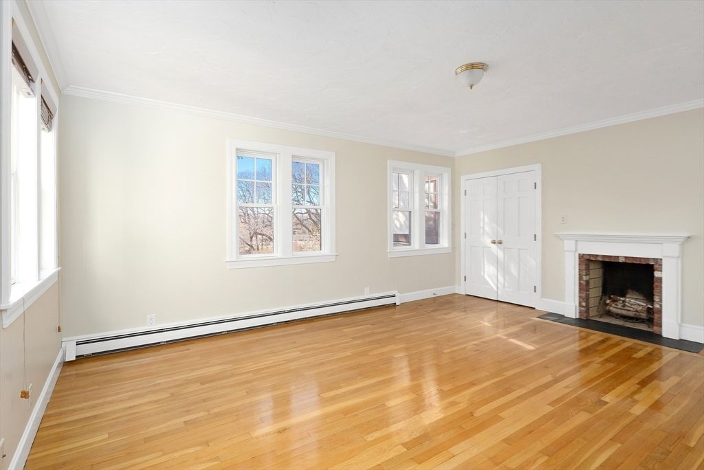 Empty room, Fireplace, Interior, Wood Texture Flooring