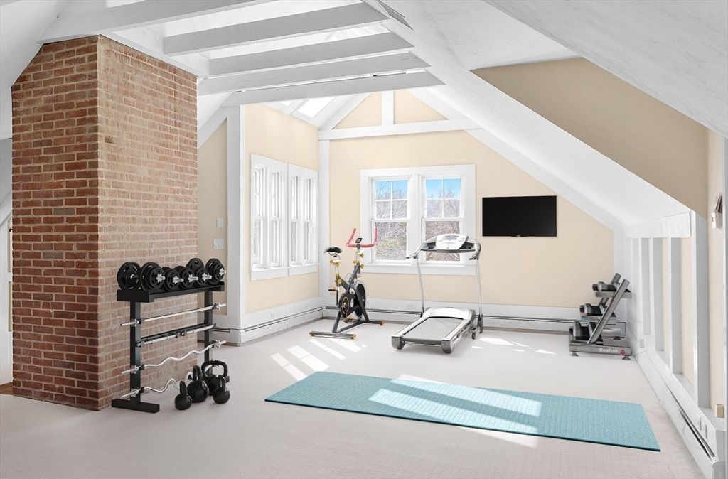 Fitness Equipment, Interior, Stone Walls