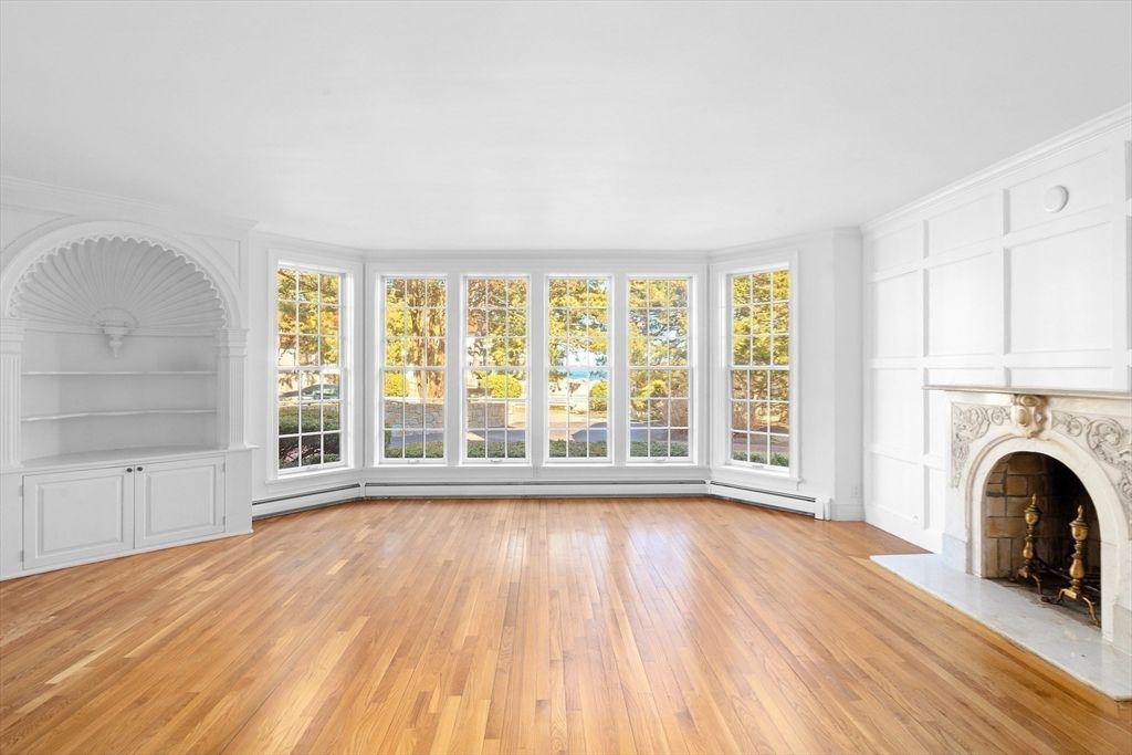 Empty room, Fireplace, Interior, Wood Texture Flooring
