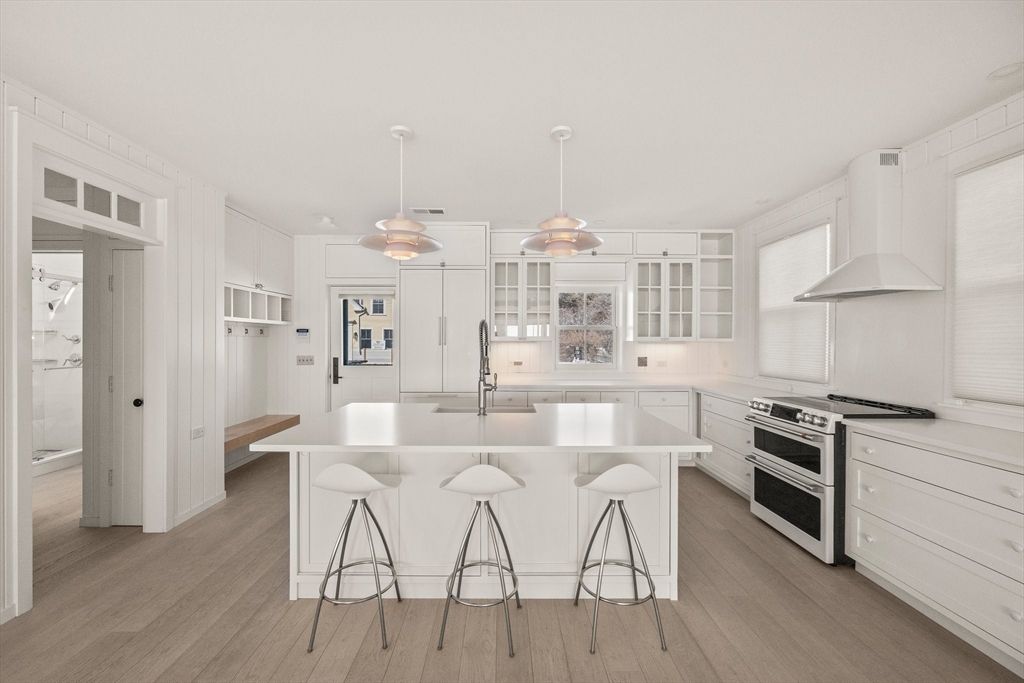 Interior, Kitchen, Pendant Lights, Stainless Steel Appliances, Wood Texture Flooring
