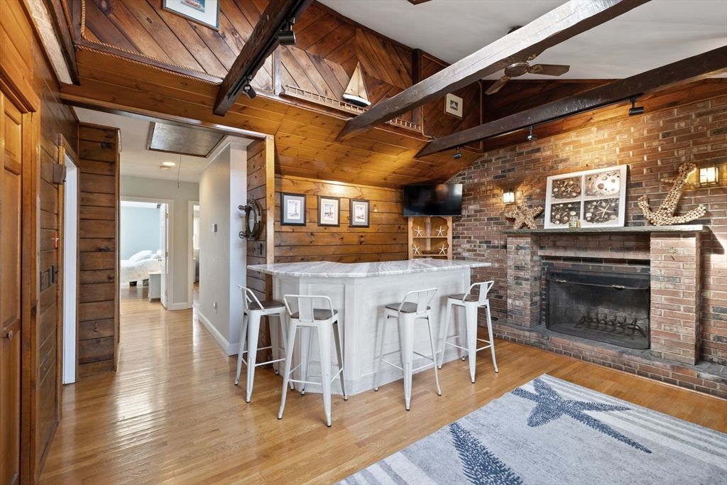 Fireplace, Interior, Stone Walls, Wooden Beams, Wooden Ceilings, Wood Texture Flooring, Wooden Walls