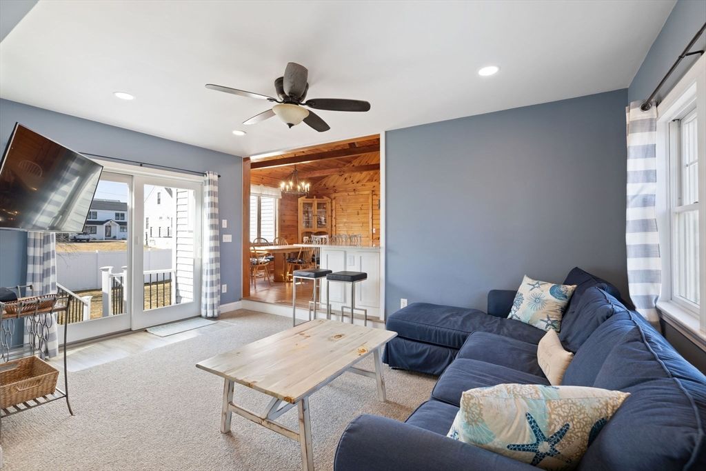 Interior, Living room, Recessed Lighting, Wood Texture Flooring, Wooden Walls