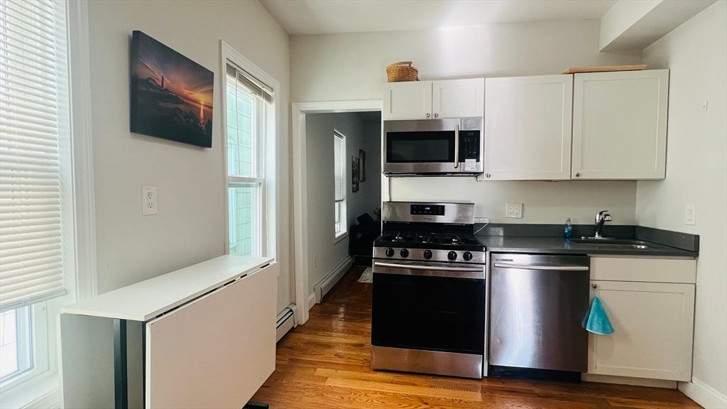 Interior, Kitchen, Stainless Steel Appliances, Wood Texture Flooring