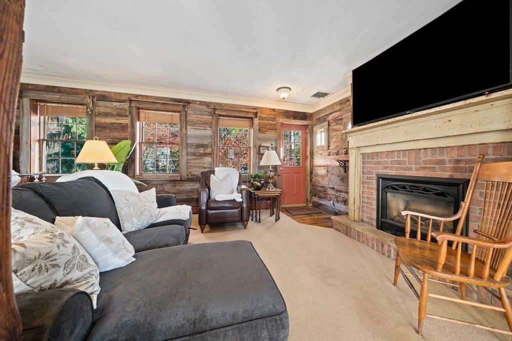 Fireplace, Interior, Living room, Wooden Walls