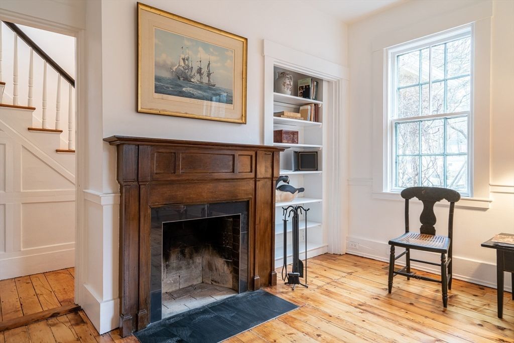 Fireplace, Interior, Wood Texture Flooring