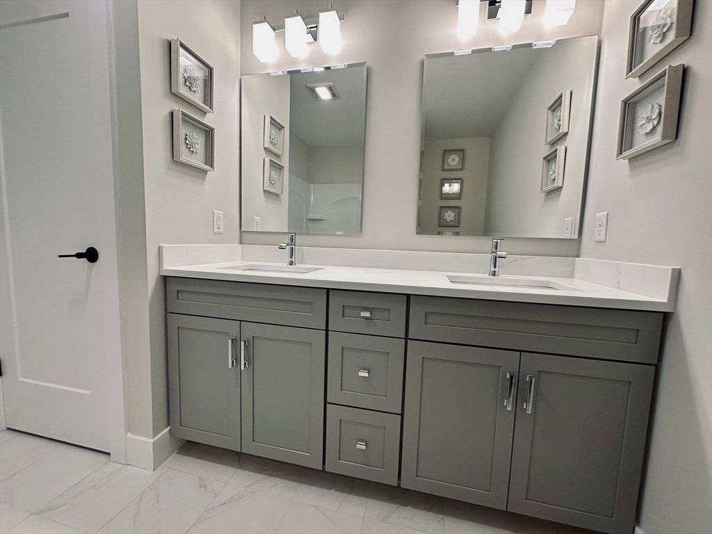 Bathroom, Dual Sink Vanities, Interior, Marble