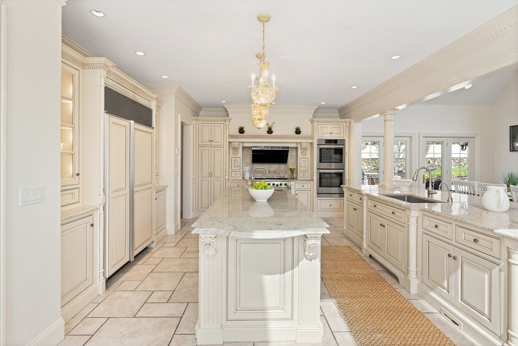 Chandelier, Interior, Kitchen, Pendant Lights, Recessed Lighting, Stainless Steel Appliances