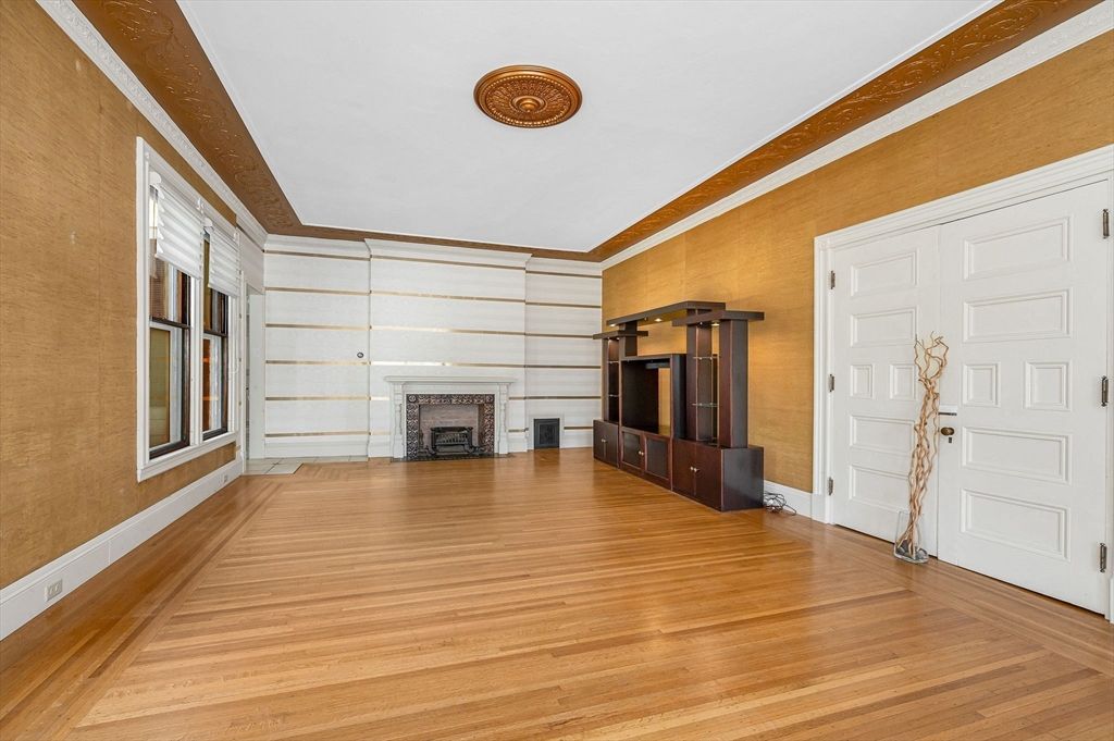 Empty room, Fireplace, Interior, Wood Texture Flooring