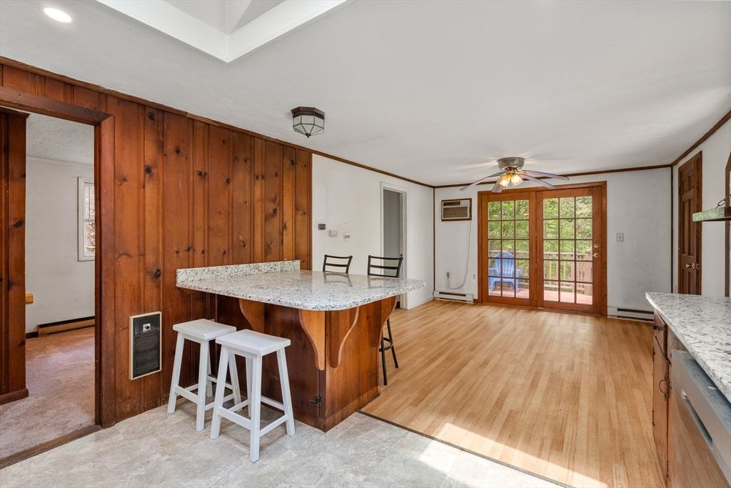 Interior, Recessed Lighting, Wood Texture Flooring, Wooden Walls
