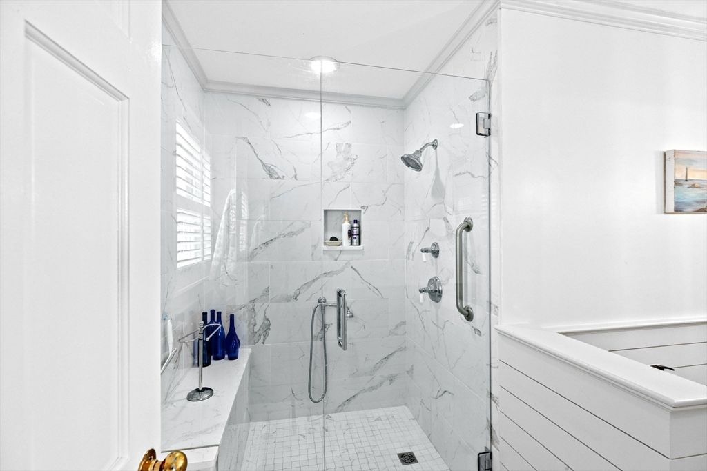 Bathroom, Glass Shower, Interior, Marble Walls