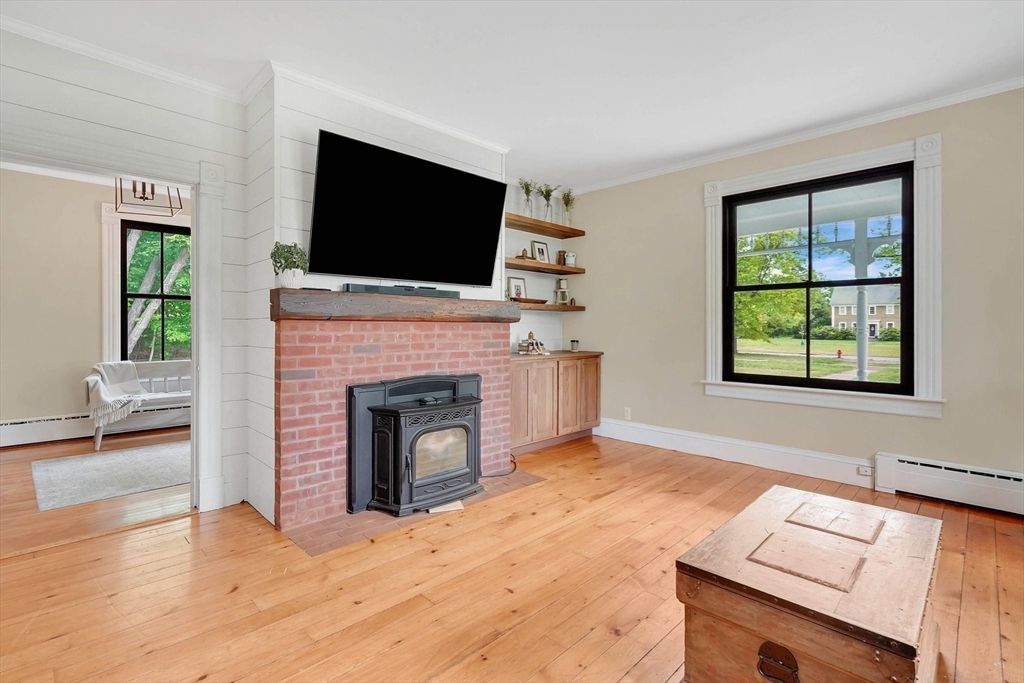 Fireplace, Interior, Wood Texture Flooring