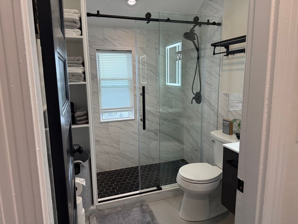 Bathroom, Glass Shower, Interior, Marble Walls
