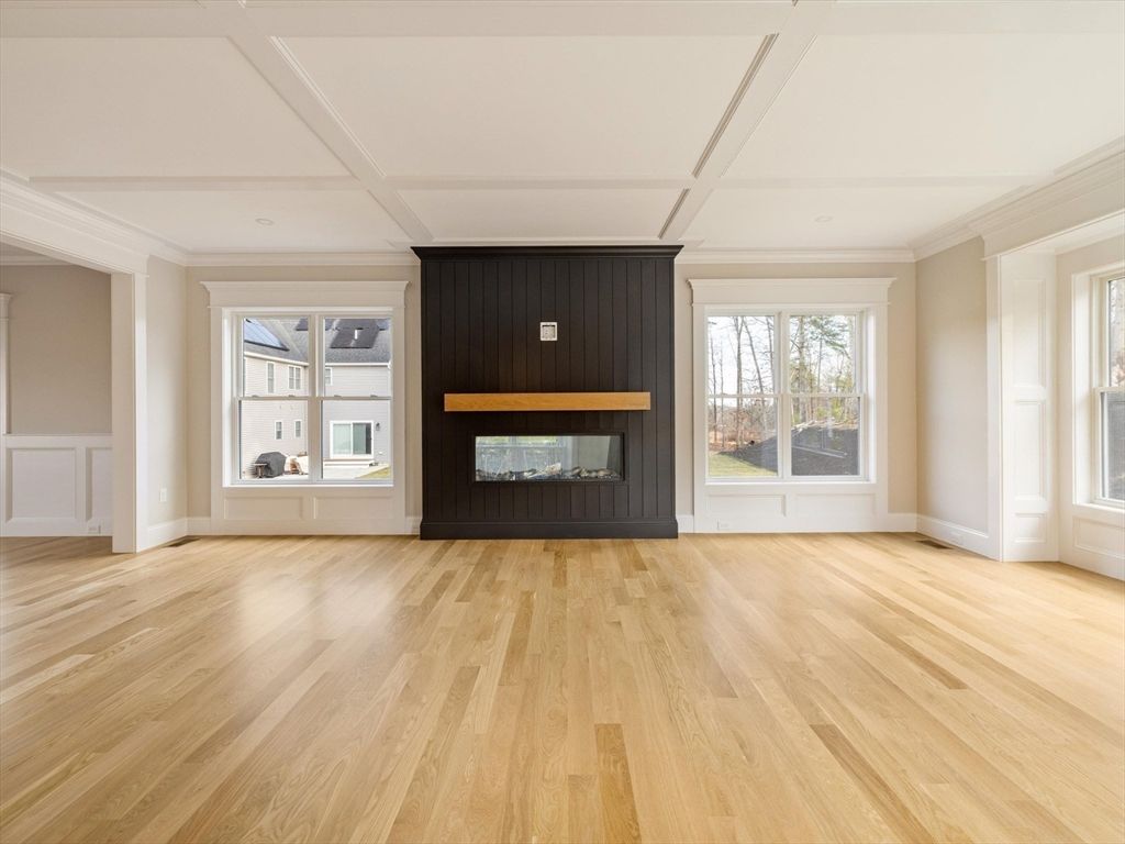 Empty room, Fireplace, Interior, Wood Texture Flooring