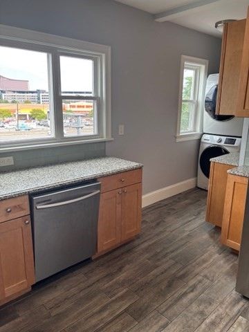 Interior, Kitchen, Washer, Wood Texture Flooring