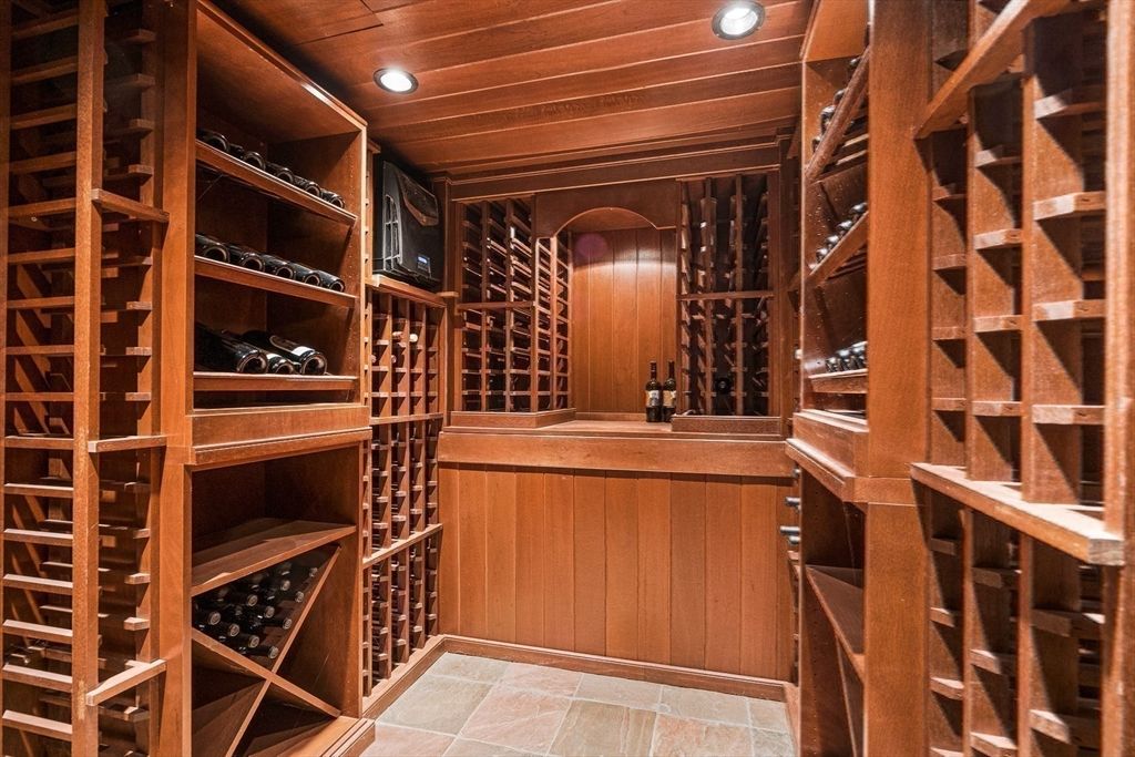 Interior, Recessed Lighting, Wine Storage, Wooden Ceilings