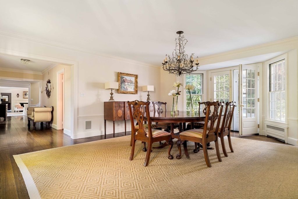 Chandelier, Dining room, Interior, Wood Texture Flooring