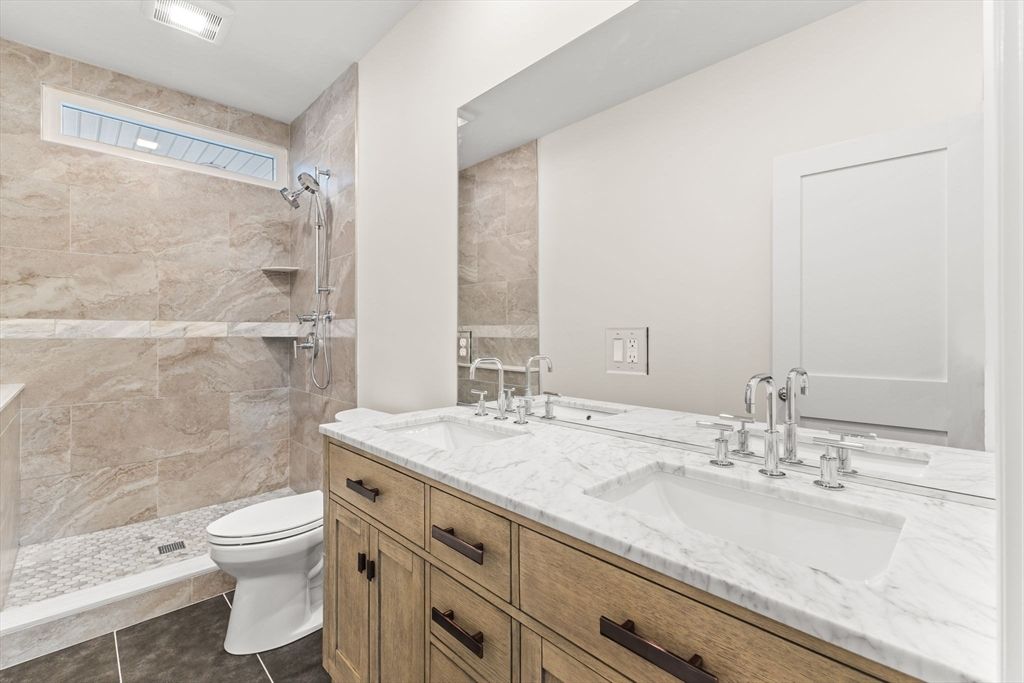 Bathroom, Dual Sink Vanities, Glass Shower, Interior