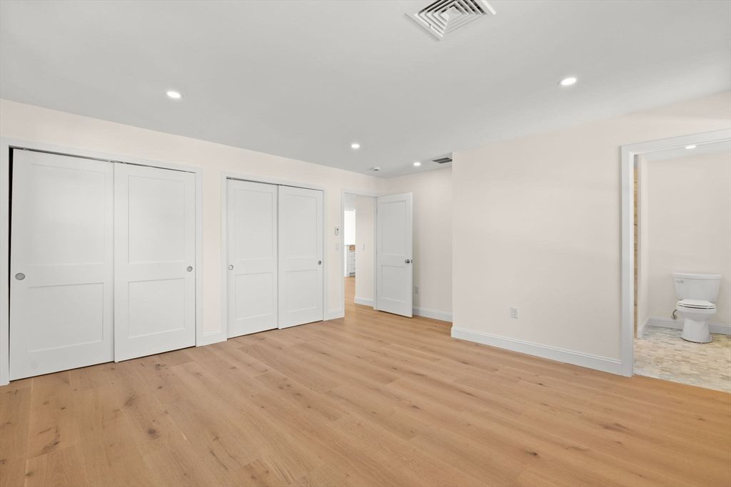 Bathroom, Empty room, Interior, Recessed Lighting, Wood Texture Flooring