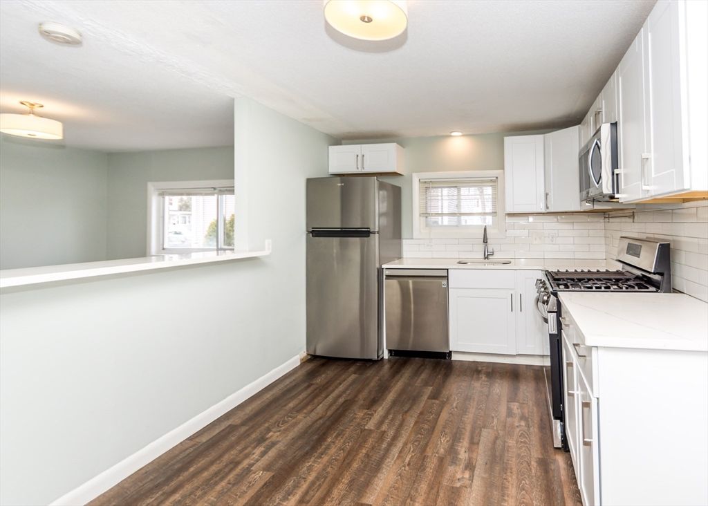 Interior, Kitchen, Stainless Steel Appliances, Wood Texture Flooring