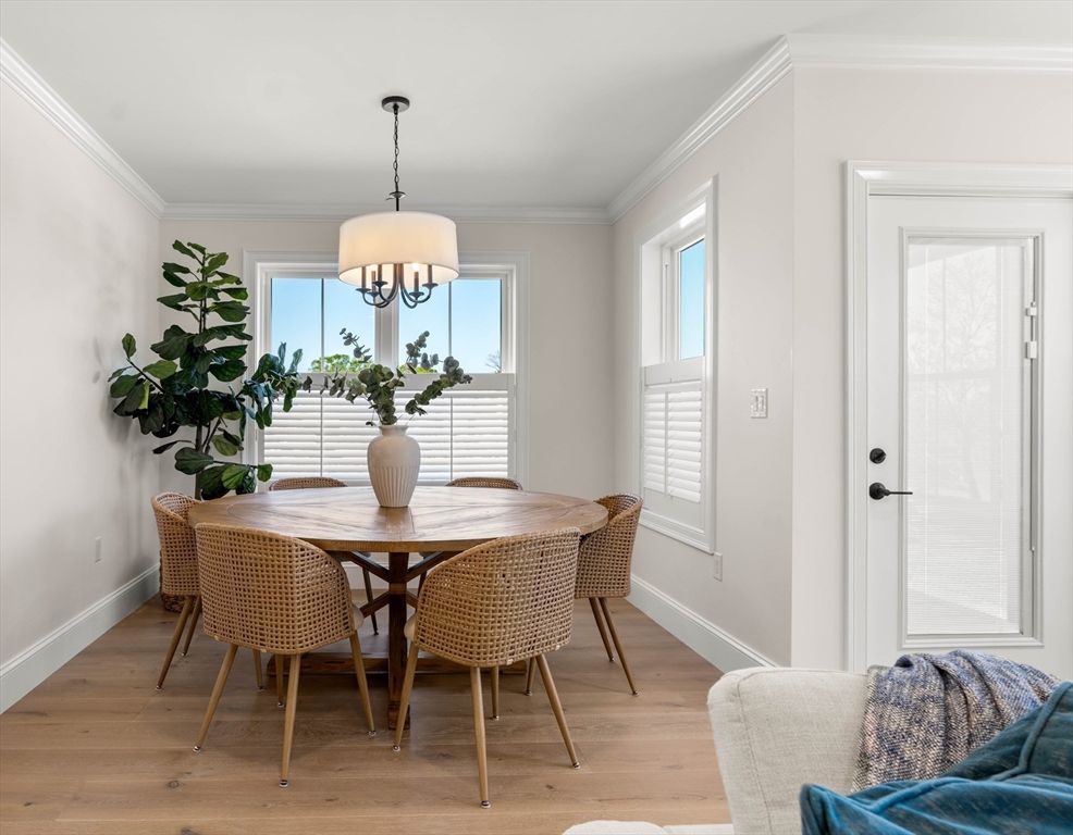 Chandelier, Dining room, Interior, Wood Texture Flooring