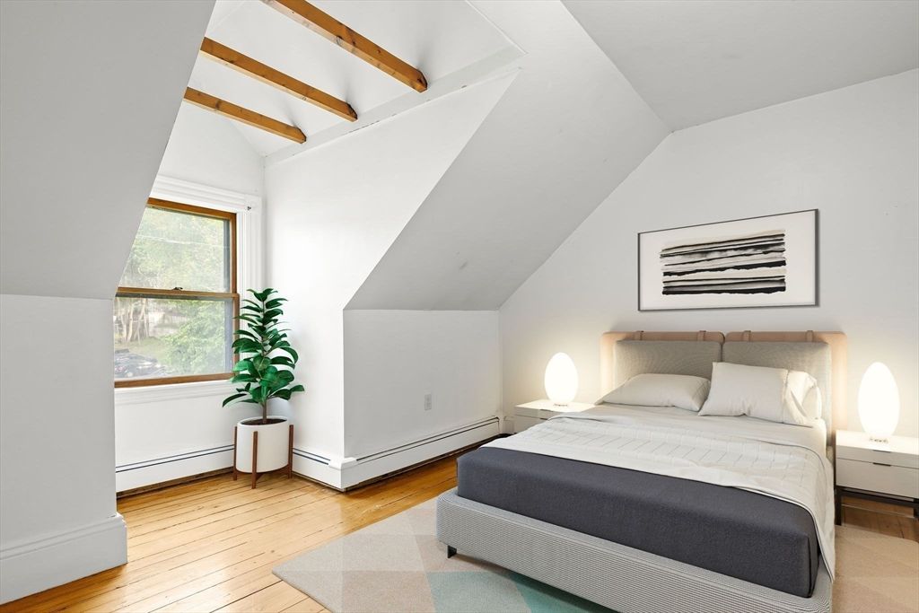 Bedroom, Interior, Wooden Beams, Wood Texture Flooring