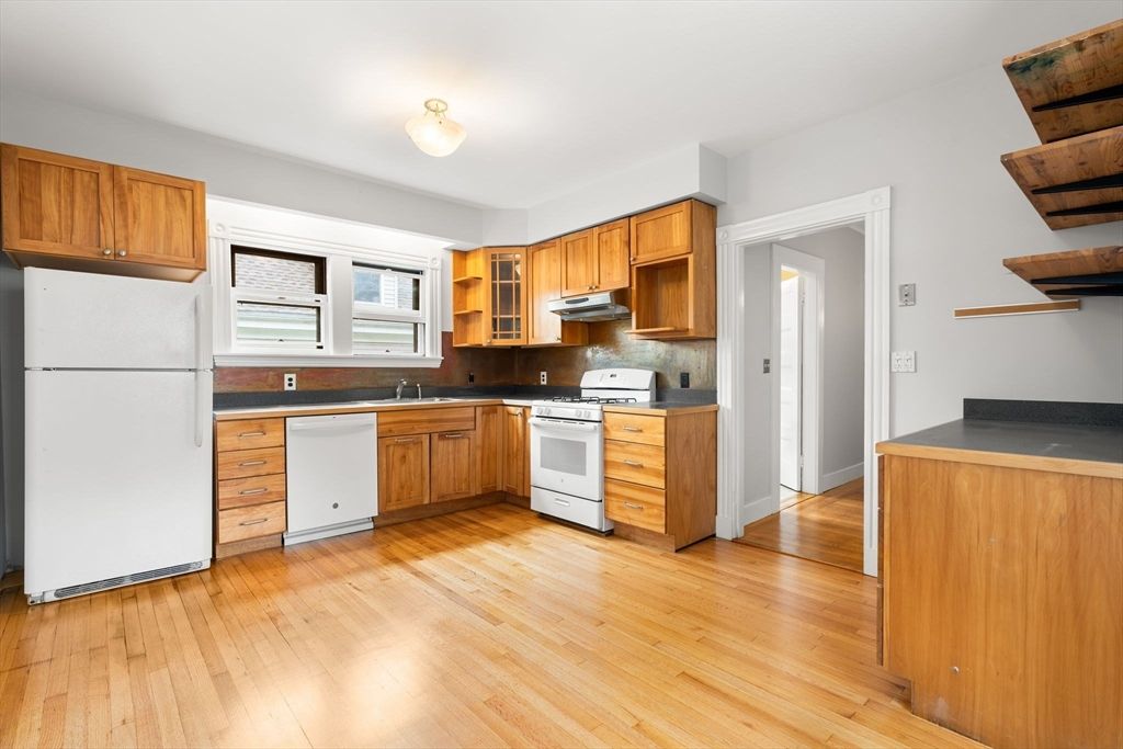 Interior, Kitchen, Wood Texture Flooring