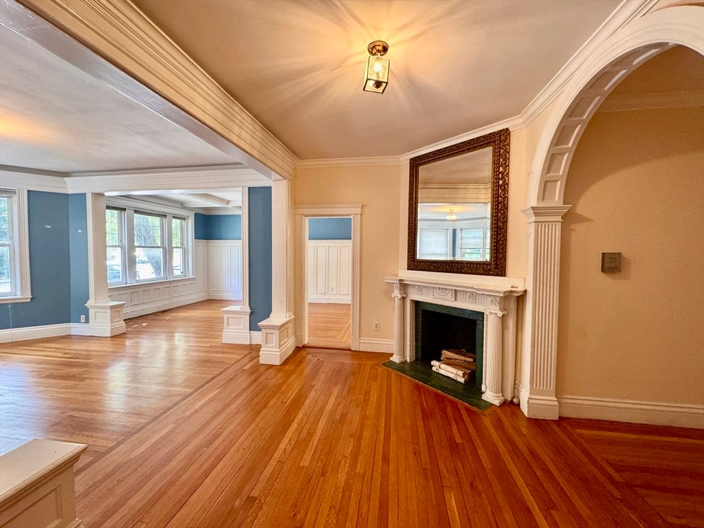 Empty room, Fireplace, Interior, Wood Texture Flooring
