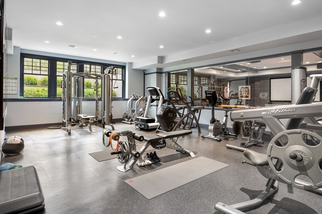 Fitness Equipment, Gym, Interior, Recessed Lighting