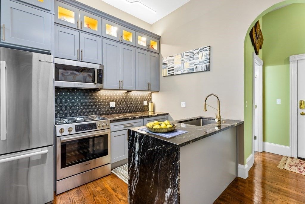 Interior, Kitchen, Stainless Steel Appliances, Wood Texture Flooring
