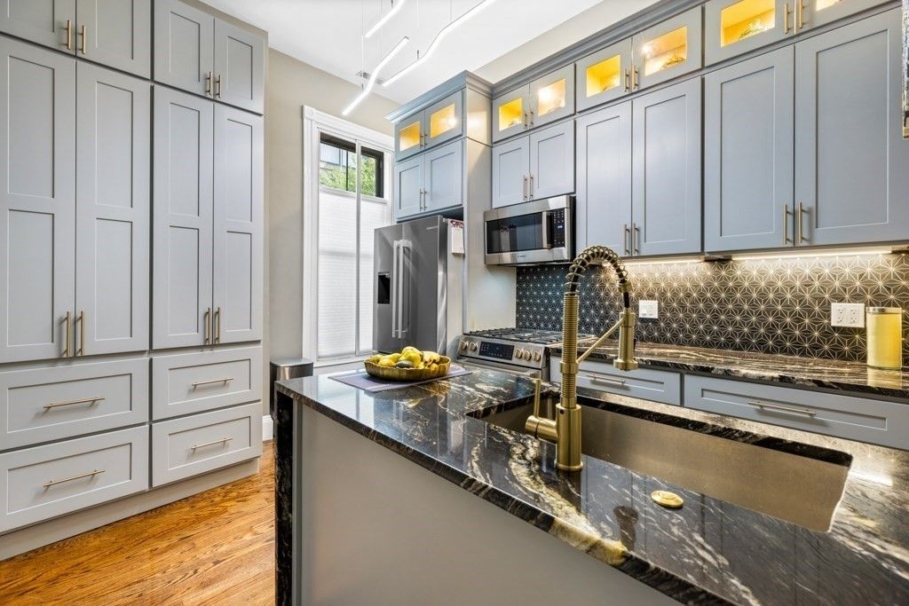 Interior, Kitchen, Stainless Steel Appliances, Wood Texture Flooring