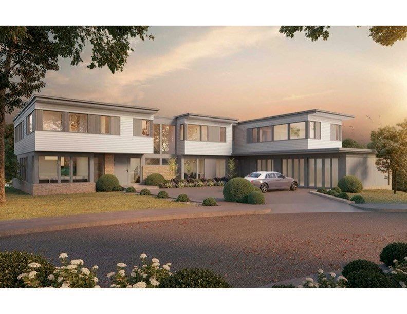 Attached, Exterior, Facade, Modern