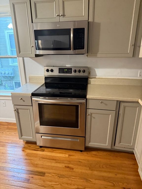 Interior, Kitchen, Stainless Steel Appliances, Wood Texture Flooring