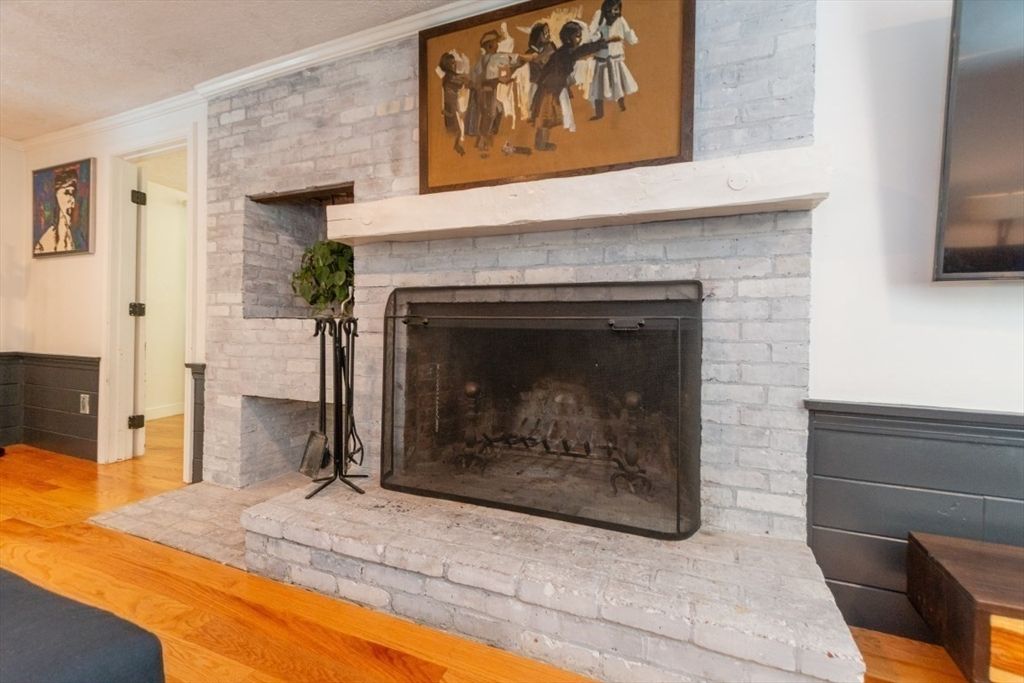 Fireplace, Interior, Stone Walls, Wood Texture Flooring