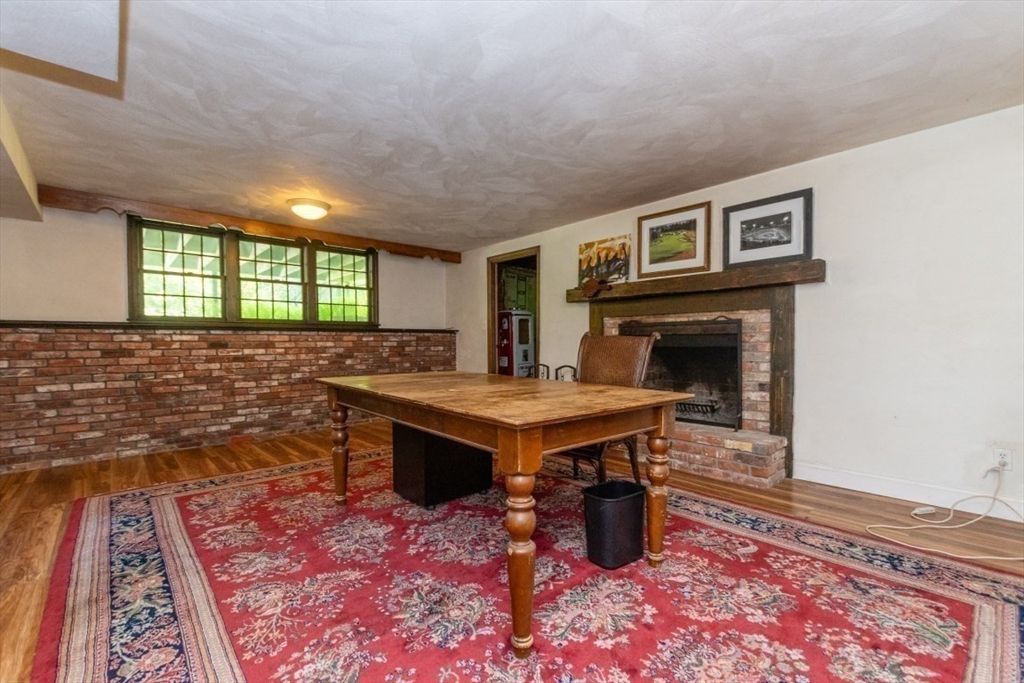 Fireplace, Game Room, Interior, Wood Texture Flooring