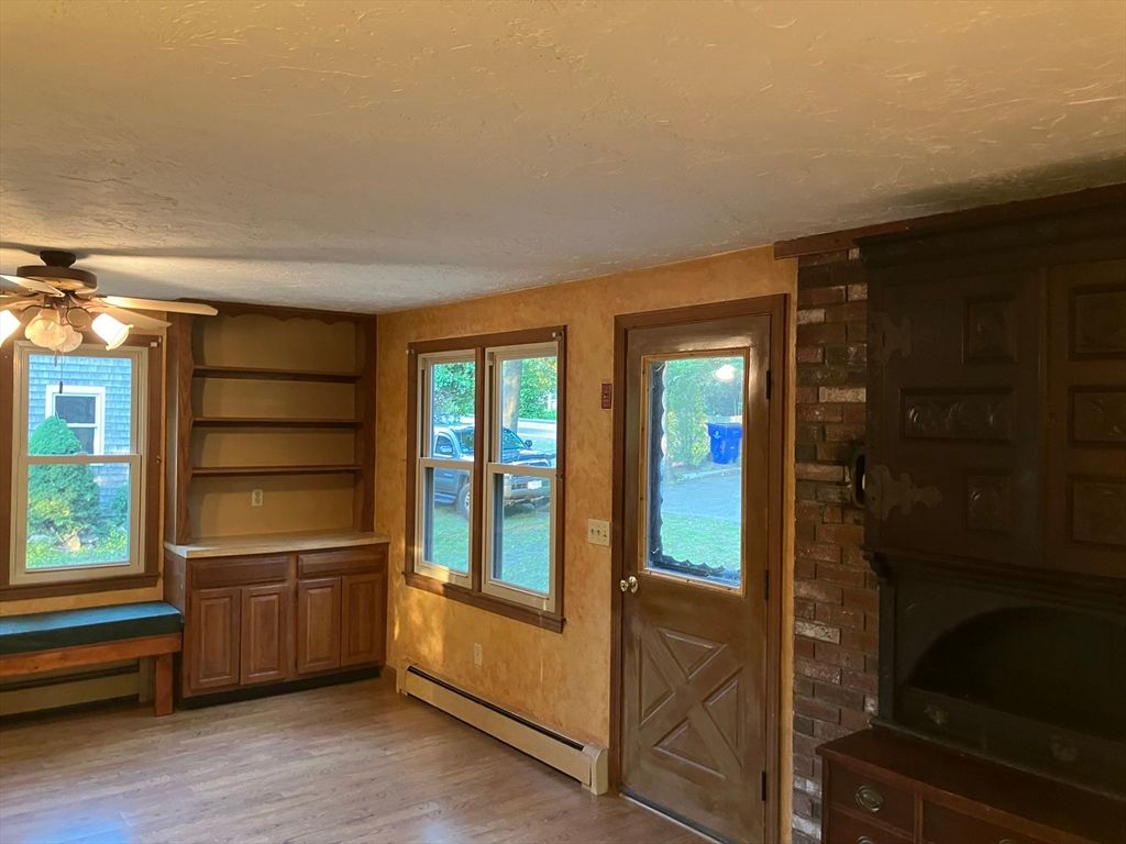 Fireplace, Interior, Stone Walls, Wood Texture Flooring