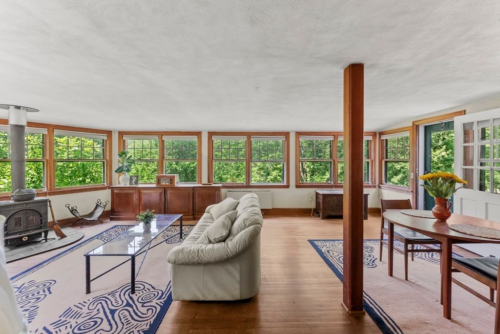 Dining room, Fireplace, Interior, Living room, Wood Texture Flooring