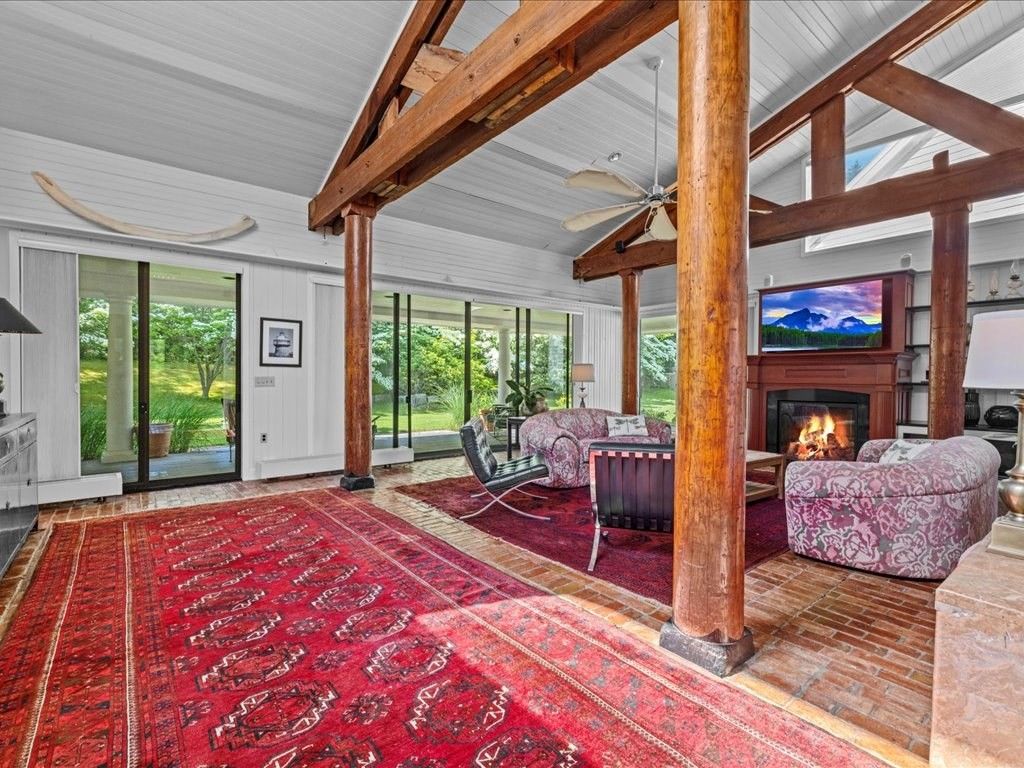 Fireplace, Interior, Living room, Wooden Beams